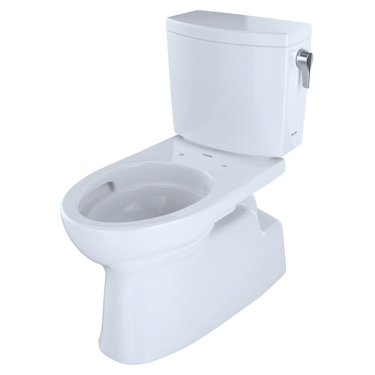 TOTO Vespin II 1G Two-Piece Elongated 1.0 GPF Universal Height Skirted Toilet with CeFiONtect and Right-Hand Trip Lever, Cotton White - CST474CUFRG#01
