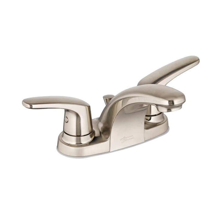 American Standard Colony PRO 4" Centerset Bathroom Faucet with Metal Drain, 1.2 GPM, WaterSense, ADA, Brushed Nickel - 7075.200.295