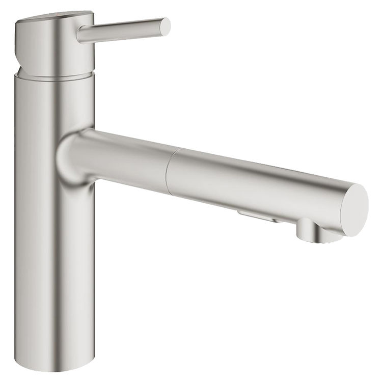 Grohe Concetto Single-Handle Pull-Out Kitchen Faucet, SuperSteel Infinity Finish - 31453DC1