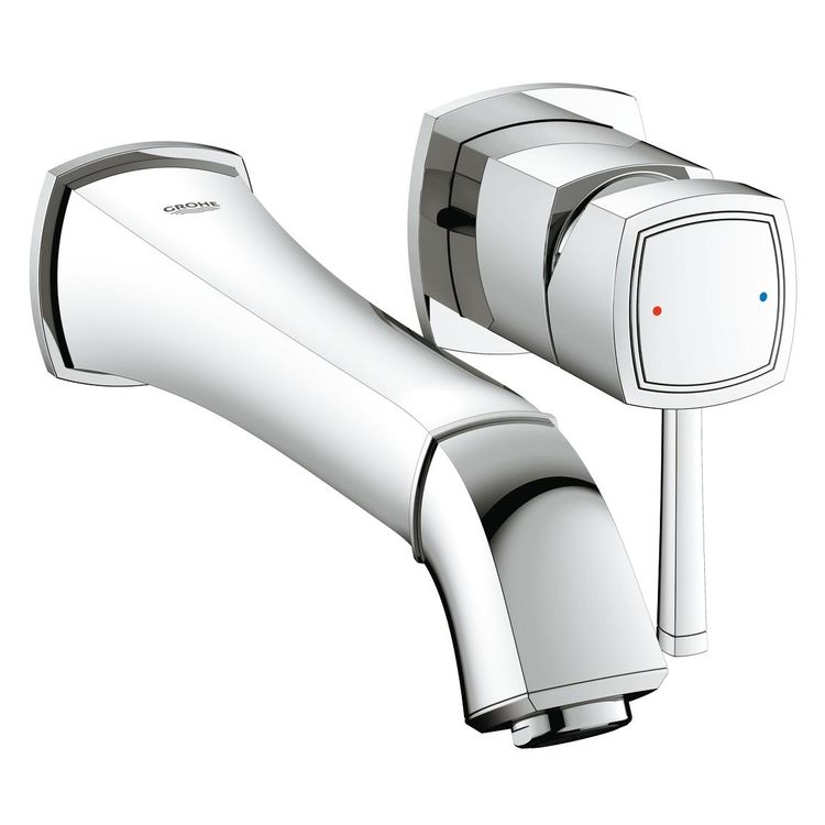 Grohe 1993100A  Grandera Two-Hole Wall Mount Bathroom Faucet, StarLight Chrome 