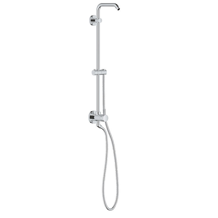 Grohe Retro-Fit 25in Wall-Mounted Diverter Shower System with Shower Arm and 59in Rotaflex Hose, StarLight Chrome - 26487000