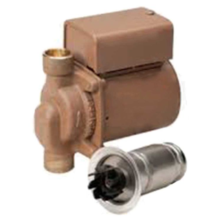 Taco Plumb n' Plug 1-Phase Wet Rotor Circulator Pump with Cord, Flow Check, 1/40 HP, 7 GPM, 115V, Bronze, 3/4" Sweat - 003-BC4-6PNP