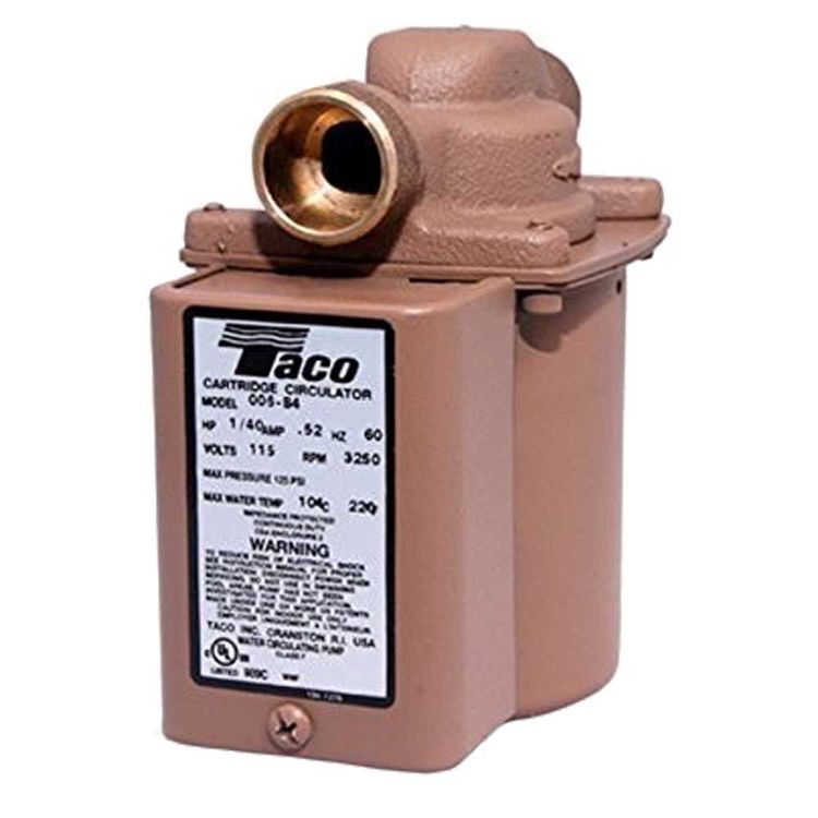 Taco Plumb n' Plug 1-Phase Cartridge Circulator Pump with Analog Timer, Flow Check, 1/40 HP, 11.5 GPM, 115V, Bronze, 3/4" Sweat - 006-BC7-PNP