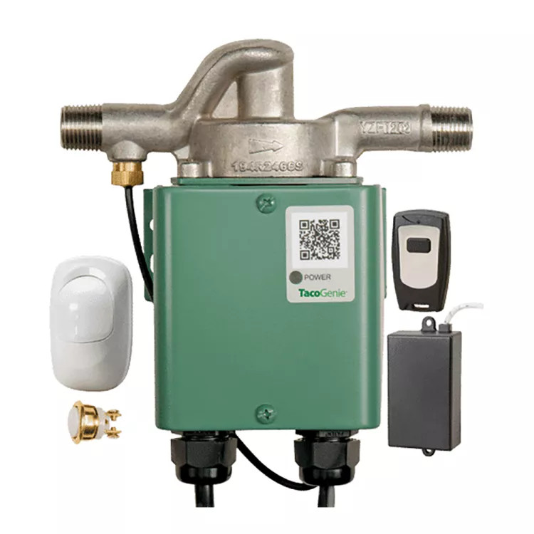 Taco TacoGenie Hot Water Recirculation System with 1/2" UnderSink Kit, 1/25 HP, 1-Phase, 115V, Stainless Steel, 1/2" MNPT - 008-CT-USK