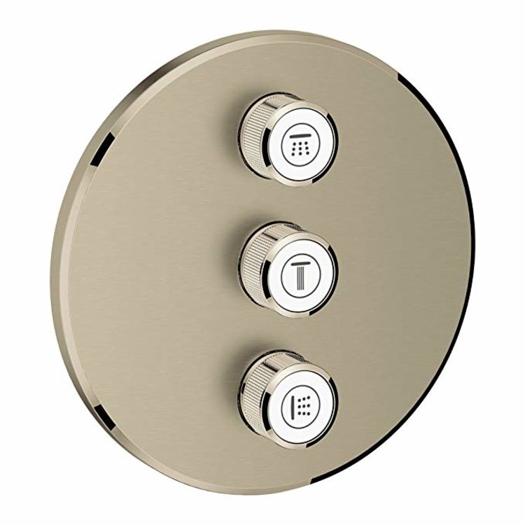 Grohe Grohtherm SmartControl Round Triple Volume Control Trim Valve Trim, Brushed Nickel - 29122EN0