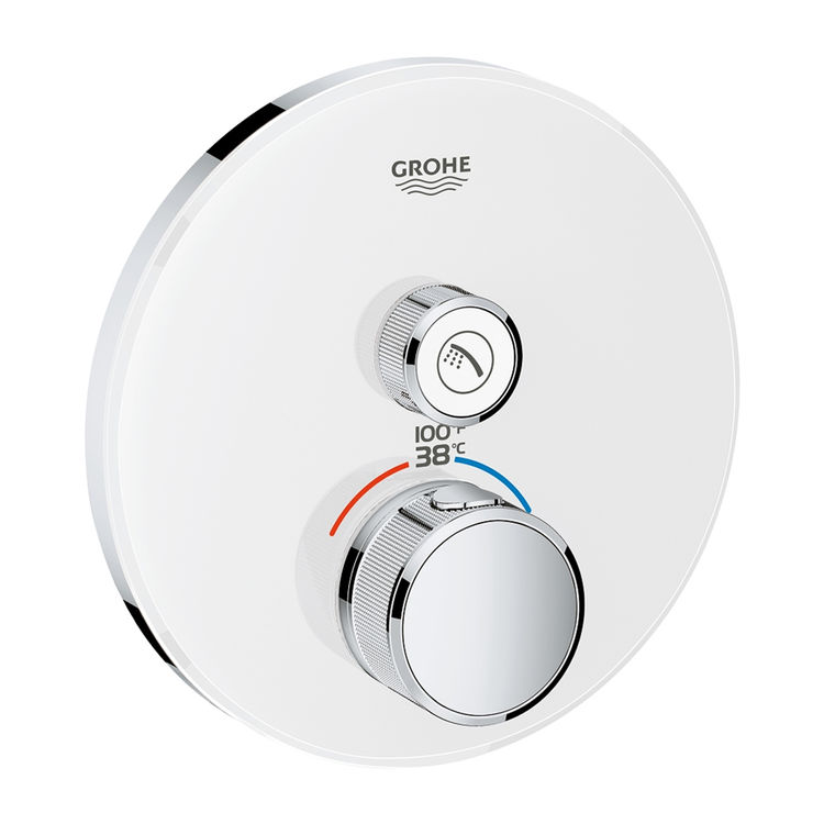 Grohe Grohtherm SmartControl Thermostatic Square 1-Function Valve Trim, StarLight Chrome - 29159LS0