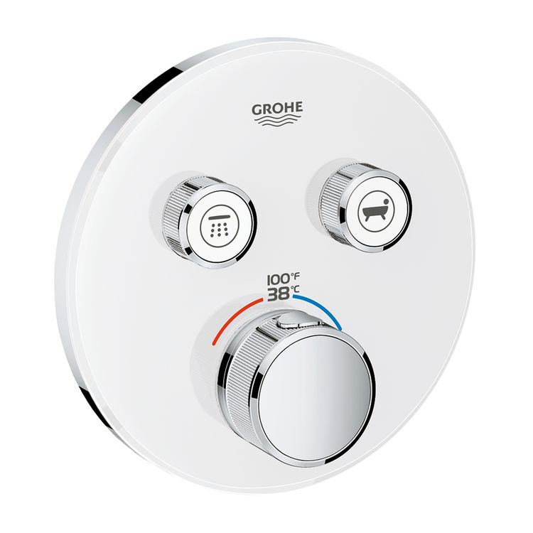 Grohe Grohtherm SmartControl Thermostatic Round 2-Function Valve Trim, StarLight Chrome - 29160LS0