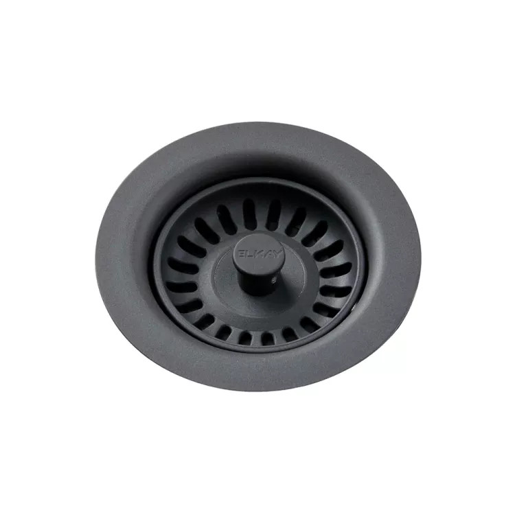 Elkay Polymer Drain Fitting with Removable Basket Strainer and Rubber Stopper Dusk Gray - LKQS35GY