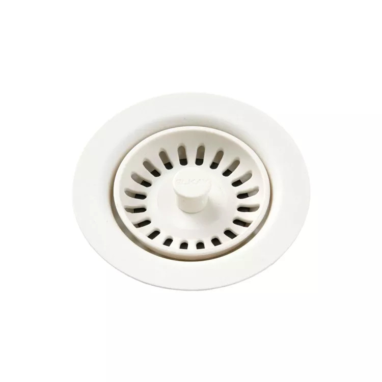 Elkay Polymer Drain Fitting with Removable Basket Strainer and Rubber Stopper Parchment - LKQS35PA