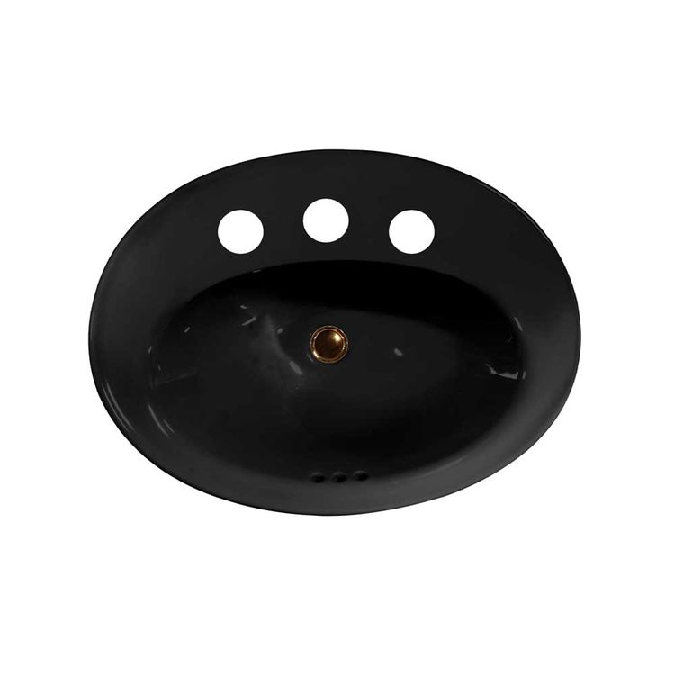 KOHLER Serif Self-Rimming Bathroom Sink, 8in Centers, Black - K-2075-8-7