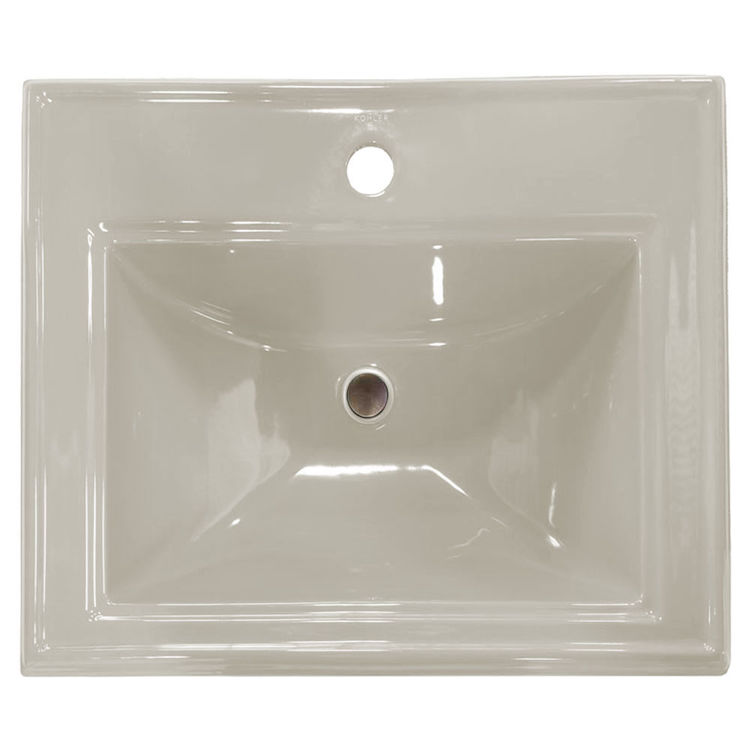 KOHLER Memoirs Classic Drop-In Bathroom Sink, Single Hole, Sandbar - K-2241-1-G9