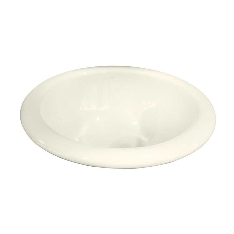 KOHLER Compass Drop-In/Undermount Bathroom Sink, Round, Biscuit - K-2298-96