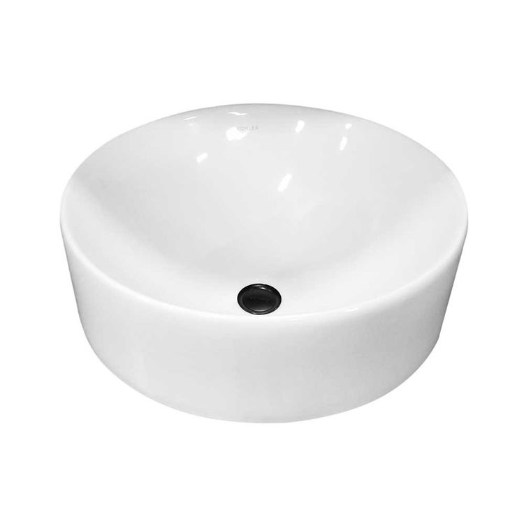 KOHLER K-14800-0 Vox Round Vessel Bathroom Sink, White