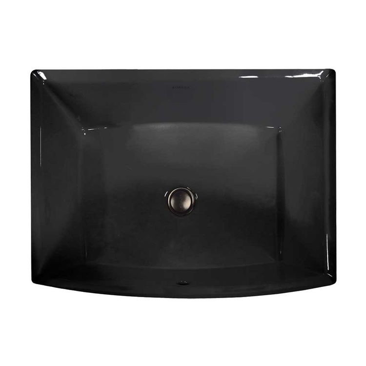 Kohler Archer 20" Black Black Rectangular Undermount Lavatory Sink with Basin Clamps, OverflowDrain, Vitreous China, ADA - K-2355-7