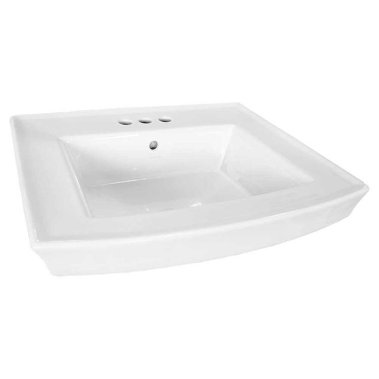 KOHLER K-2358-4-0 Archer Pedestal Bathroom Sink Top Only w/ 4" Centerset Faucet Holes, White