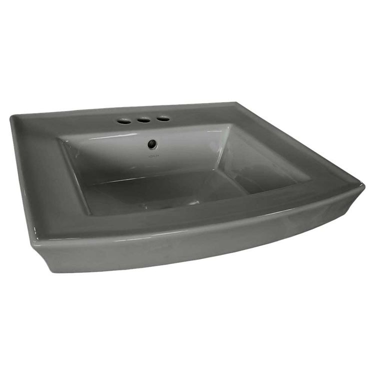 KOHLER K-2358-4-58 Archer Pedestal Bathroom Sink Basin with 4" Centers, Thunder Grey
