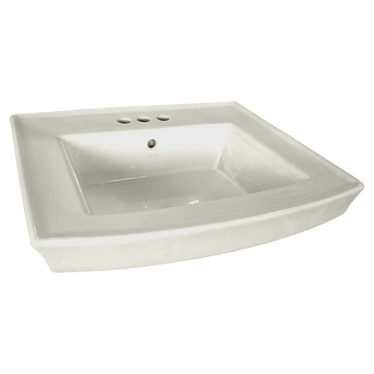 KOHLER K-2358-4-96 Archer Pedestal Bathroom Sink with 4" Centerset Faucet Holes, Biscuit