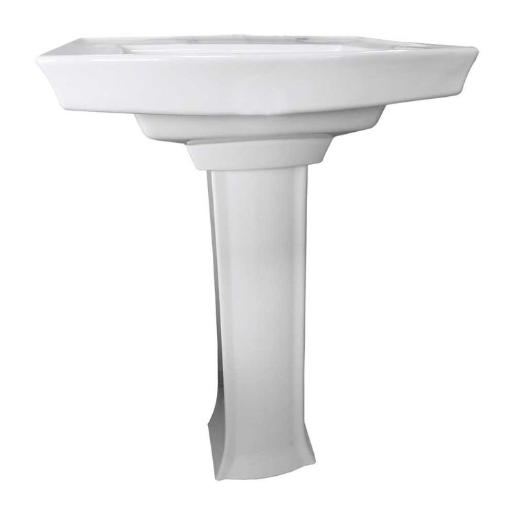 KOHLER K-2359-8-0 Archer Pedestal Bathroom Sink w/ 8" Widespread Faucet Holes, White