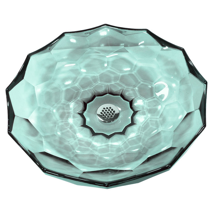 KOHLER K-2373-TG2 Briolette Vessel Faceted Glass Bathroom Sink, Translucent Dew