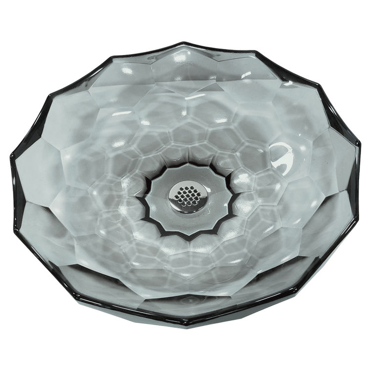 Kohler K-2373-TG8 Briolette Vessel Faceted Glass Bathroom Sink, Translucent Stone