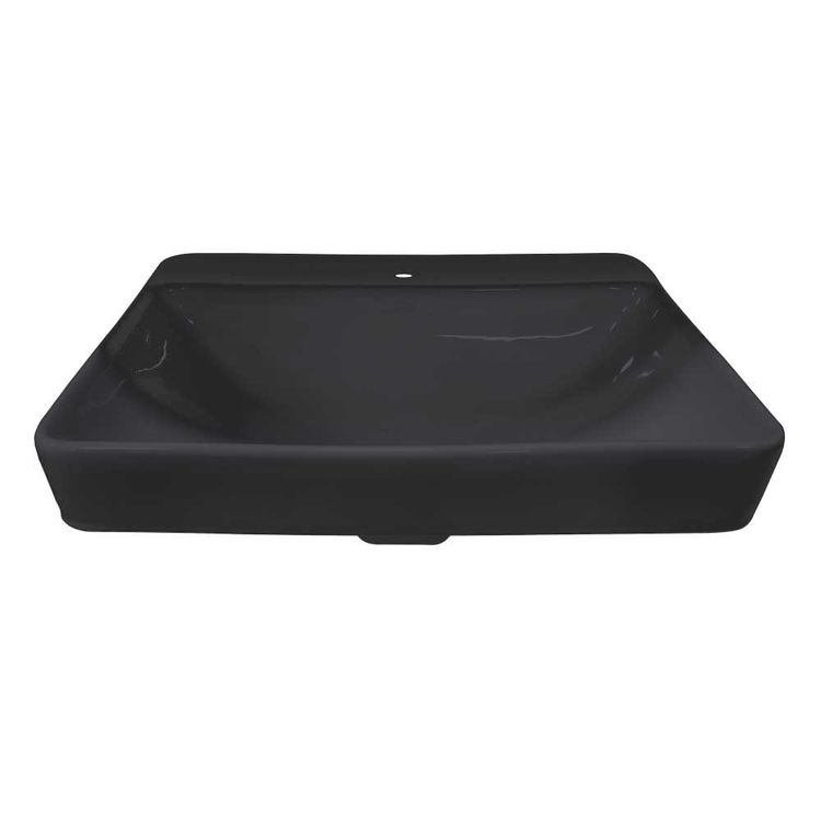 KOHLER K-2660-1-7 Vox Rectangle Vessel Above-Counter Bathroom Sink with Single Faucet Hole, Black