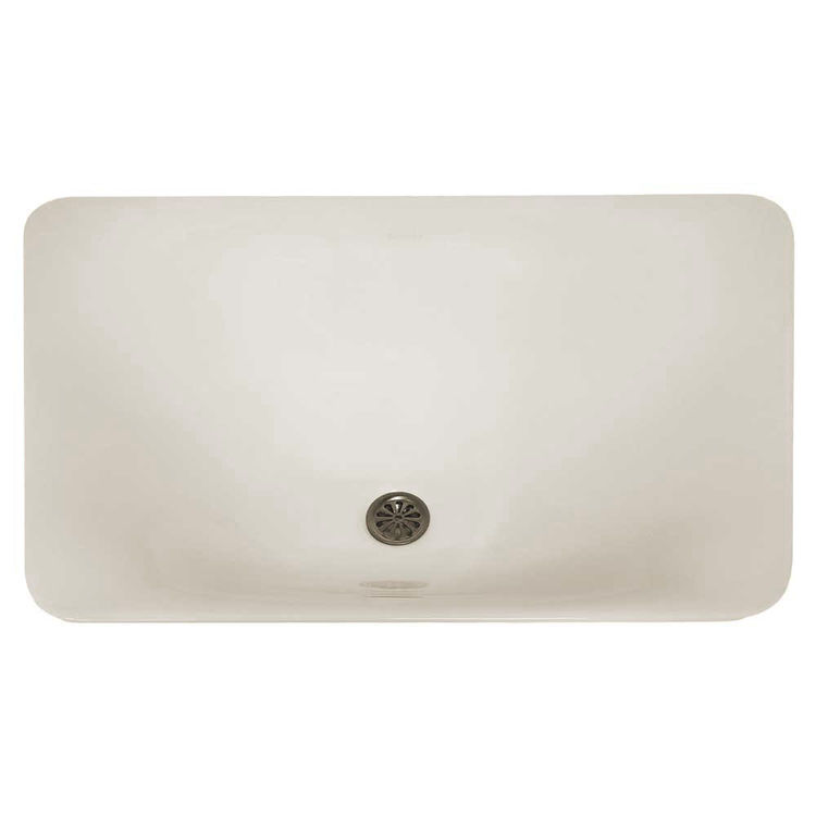 Kohler Carillon 21" x 14" Biscuit Rectangular Drop-In Bathroom Sink with Subtle Lift Edges, Wading Pool Design - K-7799-96