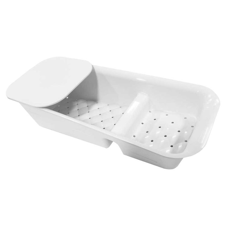 KOHLER K-6239-0 Riverby Rinsing Colander with Cutting Board, White