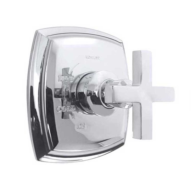 KOHLER K-TS16235-3-CP Margaux Rite-Temp Valve Trim w/ Cross Handle, Polished Chrome