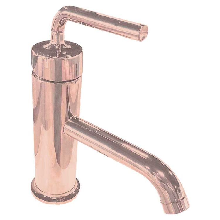 Kohler Purist Single-Handle Rose Gold Bathroom Sink Faucet with Metal Pop-Up, Straight Lever Handle, 1.2 GPM, Single-Hole, Metal - K-14402-4A-RGD
