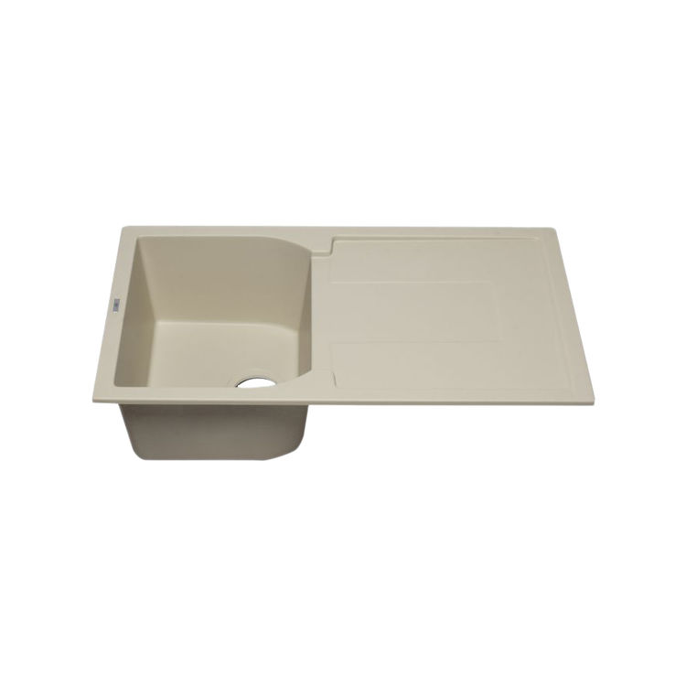 ALFI AB1620DI-B Single Bowl Kitchen Sink w/ Drainboard - Biscuit