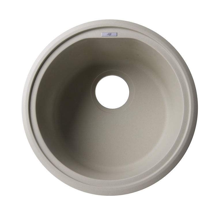 ALFI AB1717DI-B Round Drop-In Kitchen Sink - Biscuit