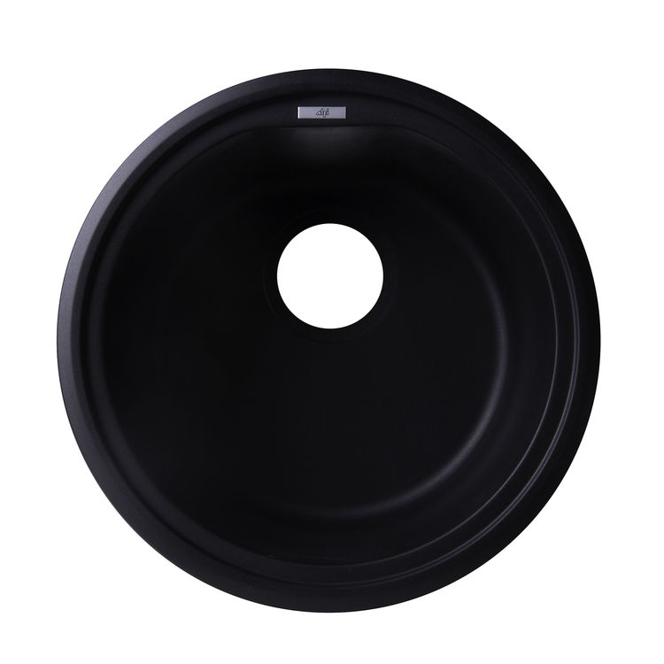 ALFI AB1717DI-BLA Round Drop-In Kitchen Sink - Black