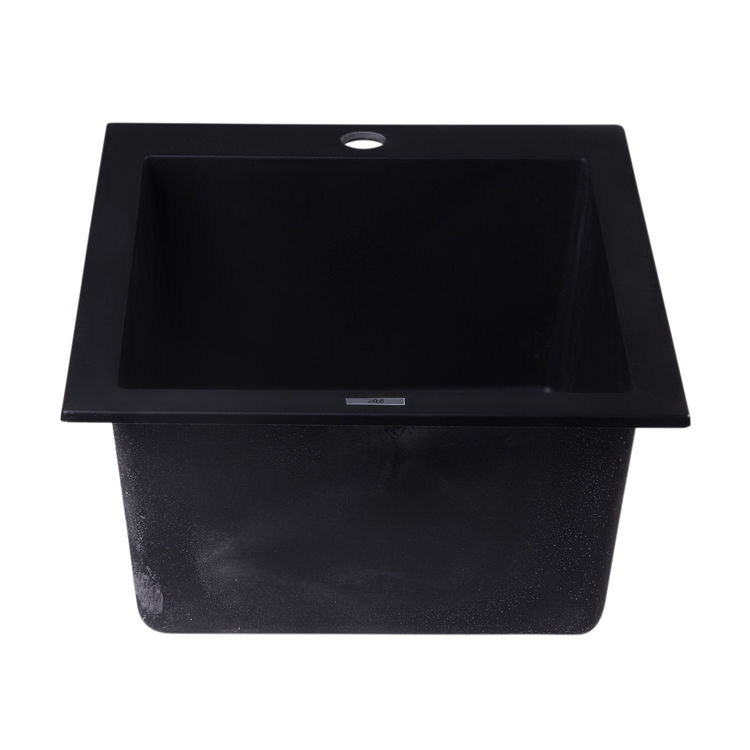 ALFI AB1720DI-BLA Rectangular Drop-In Kitchen Sink - Black
