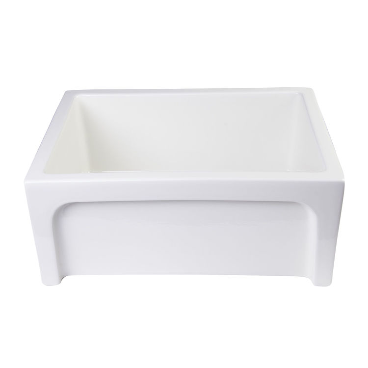 ALFI AB2418ARCH-B Arched Apron Fireclay Farm-Style Kitchen Sink - Biscuit