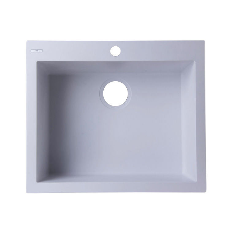 ALFI AB2420DI-W Single Bowl Drop-In Kitchen Sink, White