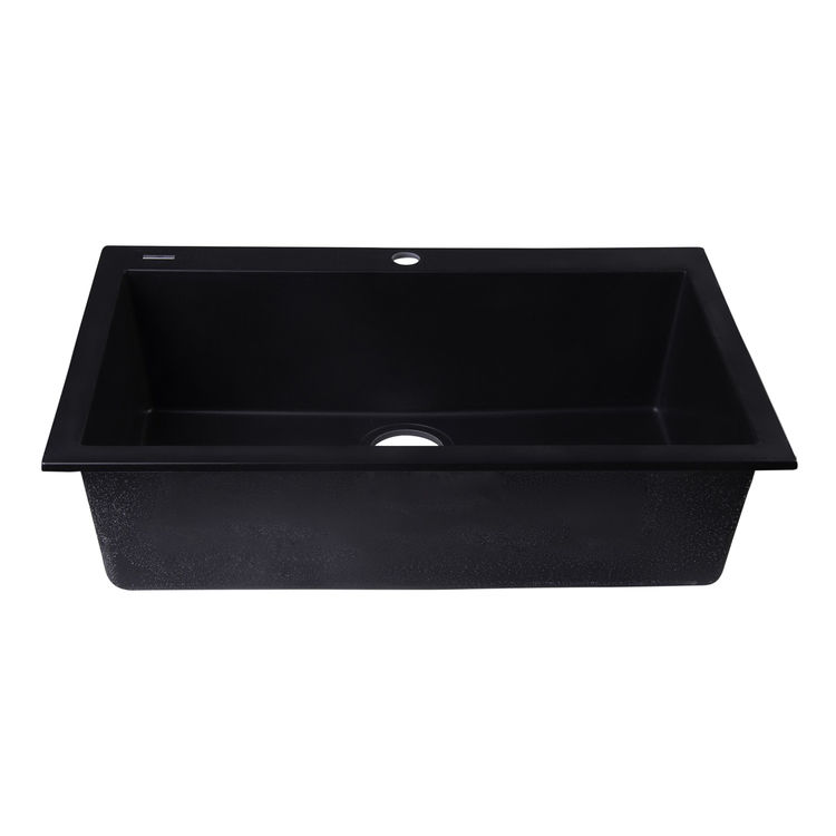 ALFI AB3020DI-BLA 30"x20" COMPOSITE DROP IN SINK BLACK - 1 BOWL