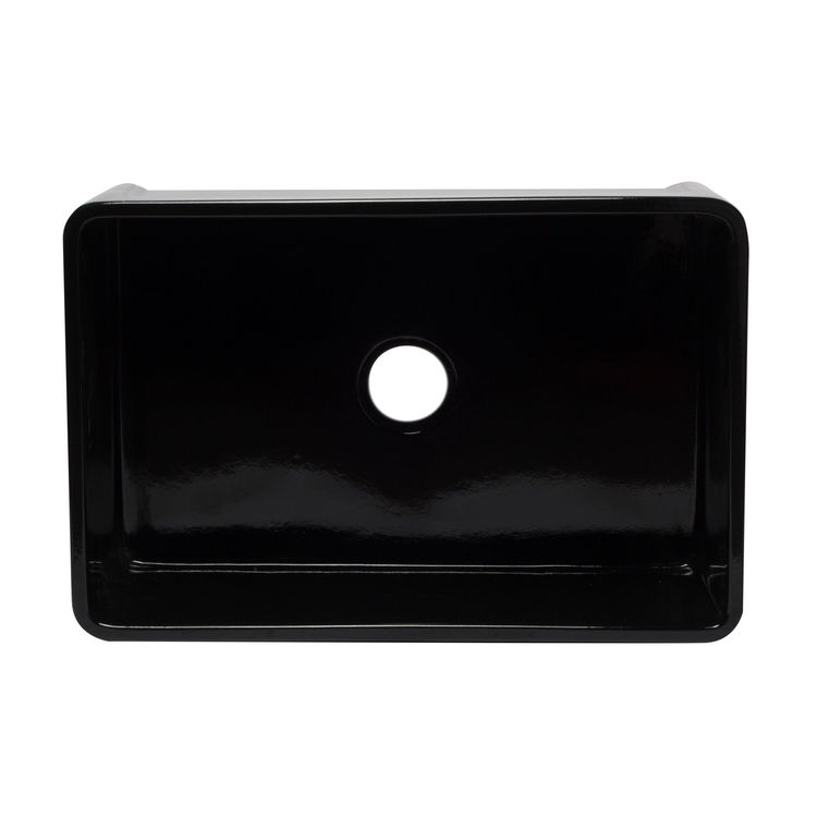 ALFI AB3020SB-BG 30"x20" FIRECLAY APRON SINK BLACK GLOSS - 1 BOWL