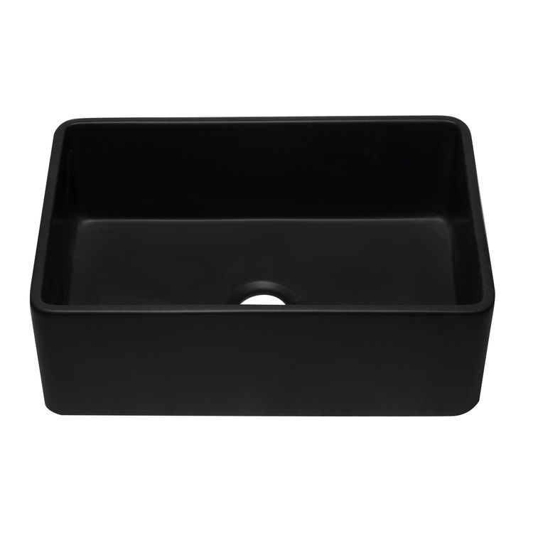 ALFI AB3020SB-BM 30"x20" FIRECLAY APRON SINK BLACK MATTE - 1 BOWL