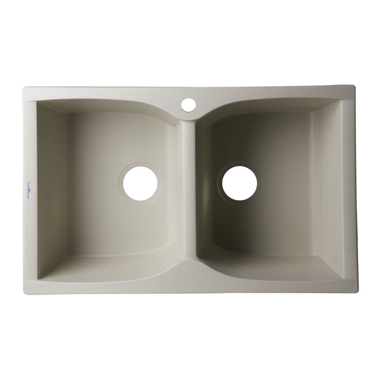 ALFI AB3220DI-B 32"x20" COMPOSITE DROP IN SINK BISCUIT - 2 BOWL