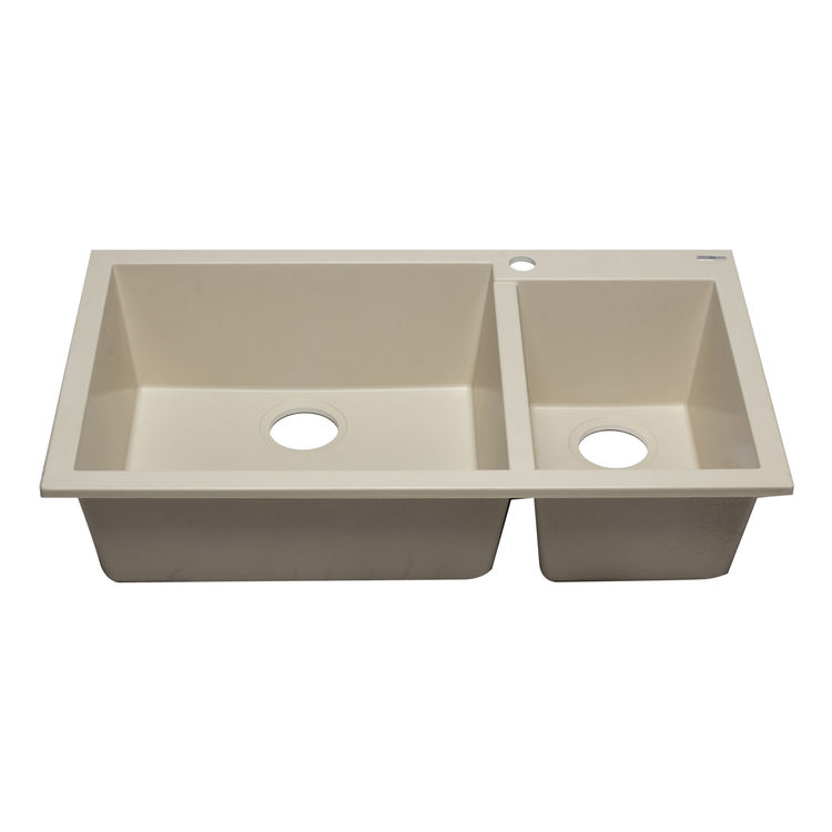 ALFI AB3319DI-B Double Bowl Drop-In Kitchen Sink, Biscuit