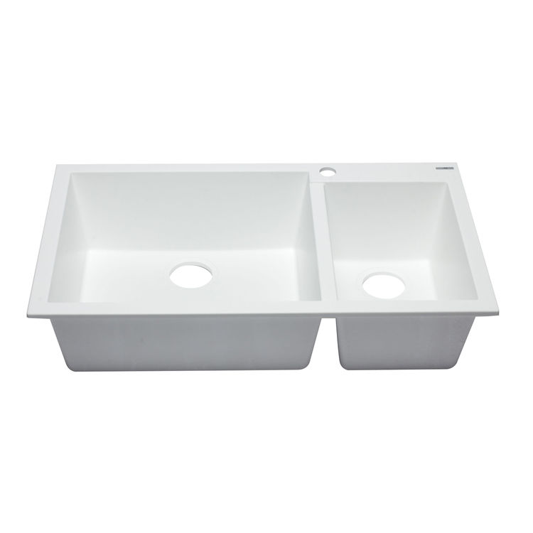ALFI AB3319DI-W 33"x19" COMPOSITE DROP IN SINK WHITE - 2 BOWL
