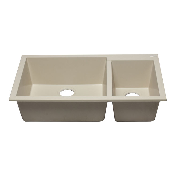 ALFI AB3319UM-B Double Bowl Undermount Kitchen Sink, Biscuit