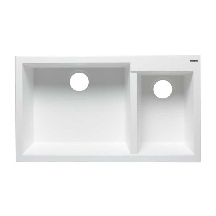 ALFI AB3319UM-W Double Bowl Undermount Kitchen Sink, White