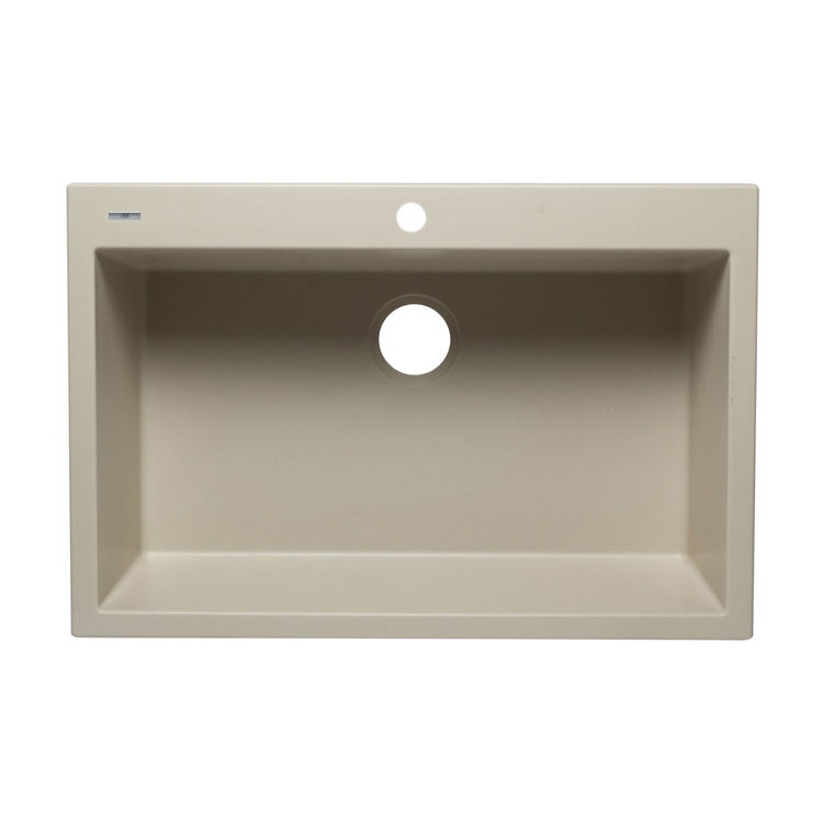 ALFI AB3322DI-B Single Bowl Drop-In Kitchen Sink, Biscuit