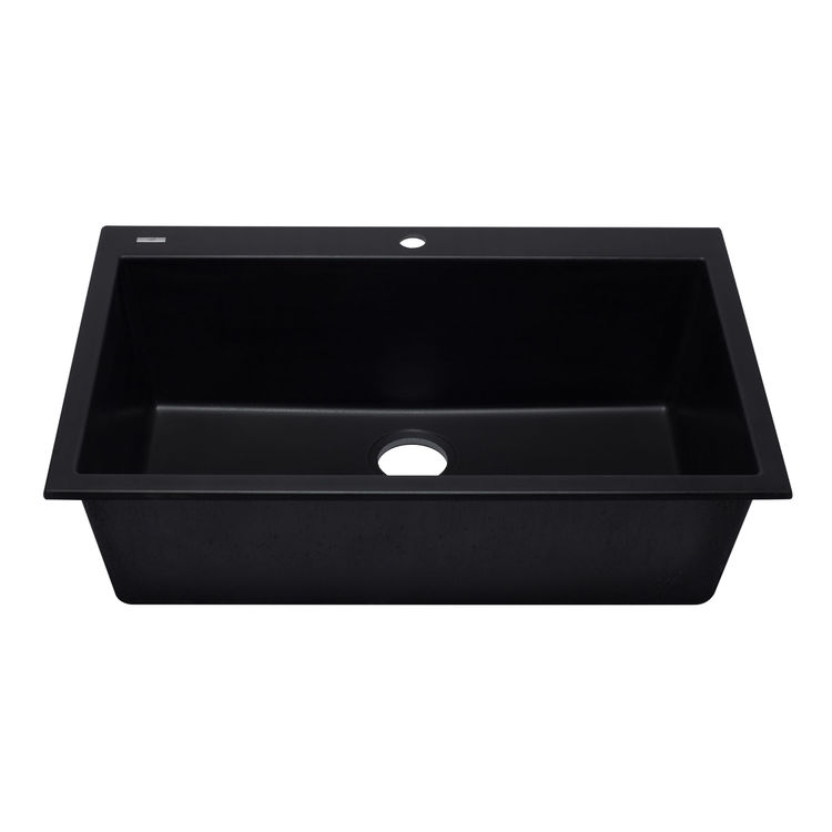 ALFI AB3322DI-BLA Single Bowl Drop-In Kitchen Sink, Black