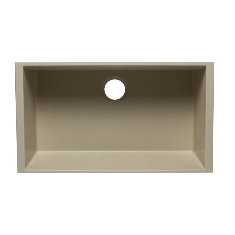 ALFI AB3322UM-B Single Bowl Undermount Kitchen Sink, Biscuit