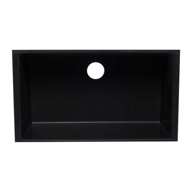 ALFI AB3322UM-BLA Single Bowl Undermount Kitchen Sink, Black