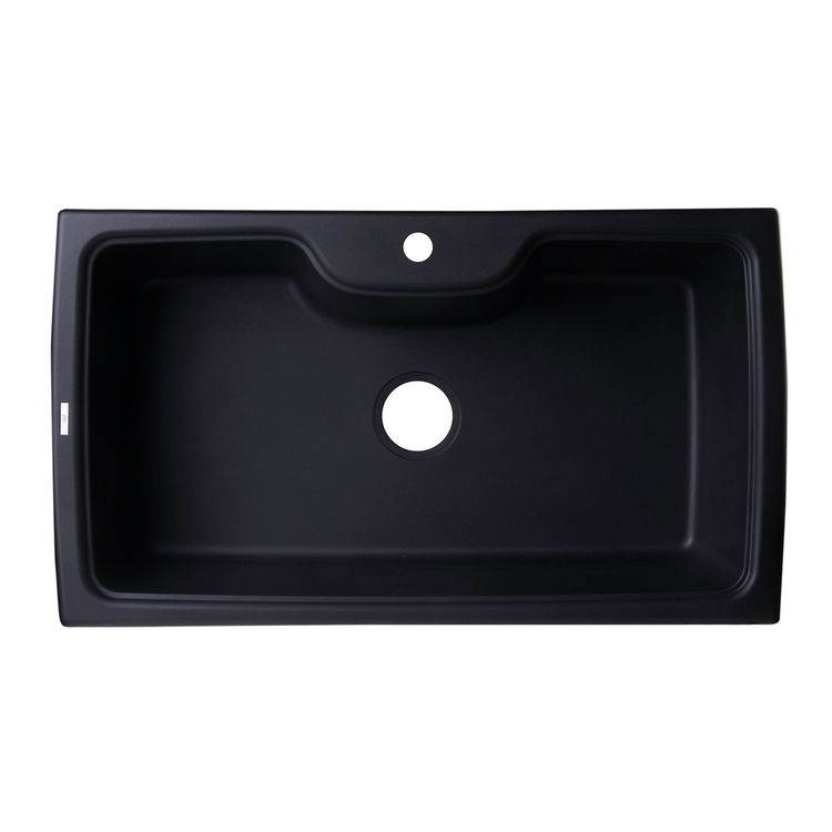 ALFI AB3520DI-BLA Single Bowl Drop-In Kitchen Sink, Black