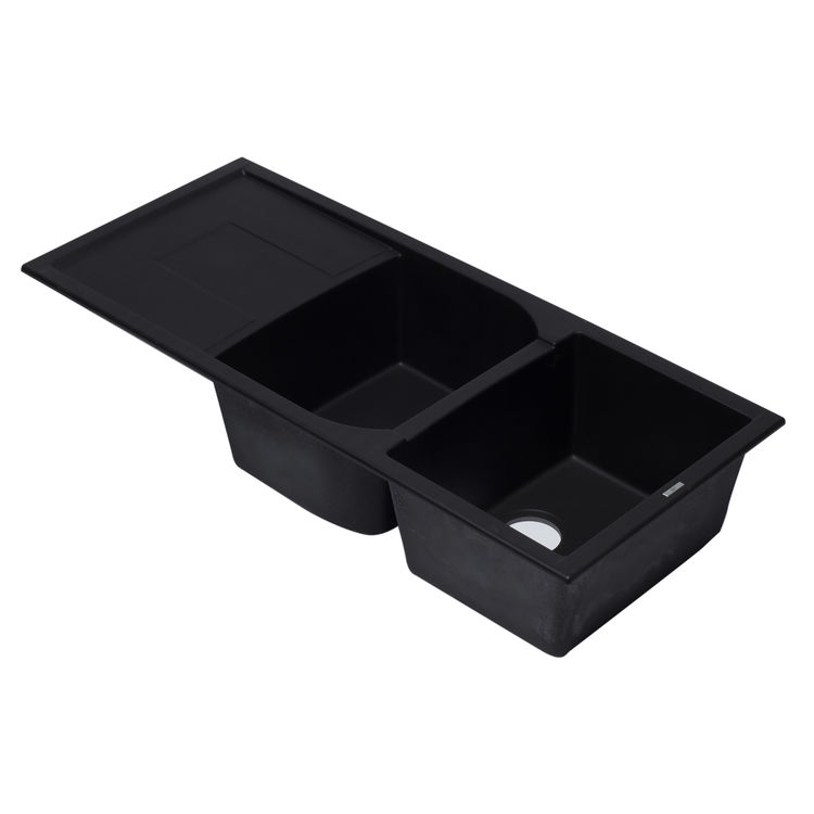 ALFI AB4620DI-BLA 46"x20" COMPOSITE DROP IN SINK BLACK - 2 BOWL