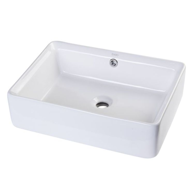 Eago BA131 20"X14" Rectangular Vessel Lavatory Sink - White